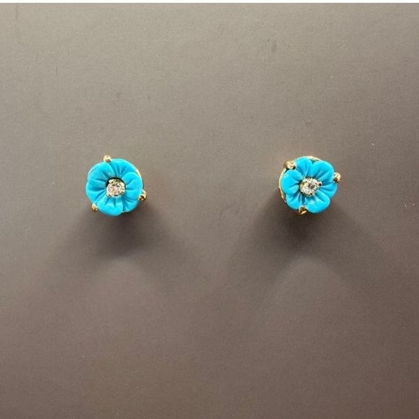 Between the Lines Turquoise Studs