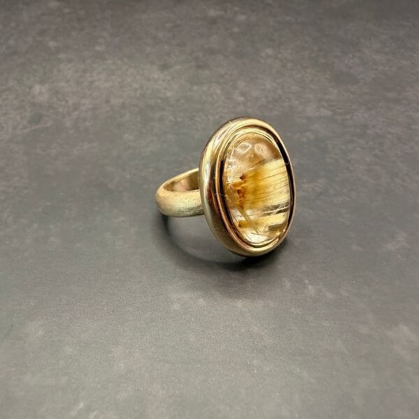 Rutilated Quartz Dome Ring